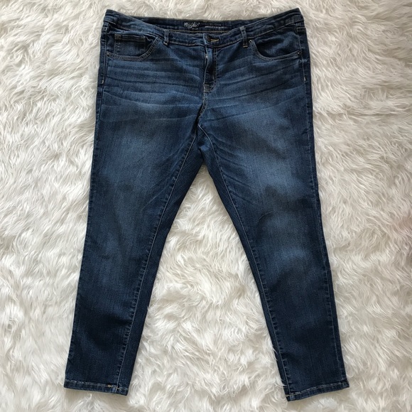 Denim - PLUS 18 SKINNY JEANS CROPPED BLUE WASH